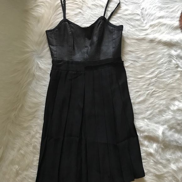 Rag & Bone Leather Bustier and Silk Pleated Dress - Picture 3 of 6